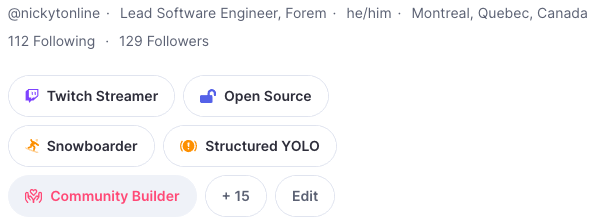 Polywork badges section
